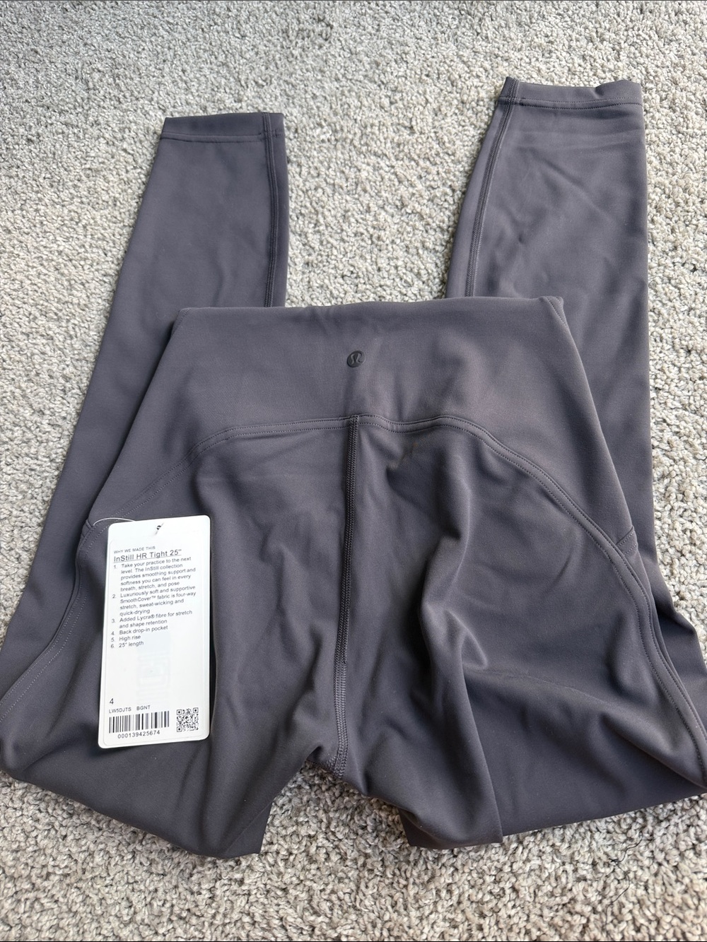 lululemon athletica Gray High-Rise Performance Leggings InStill HR Tight 25”